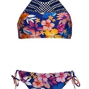 Hobie Girls Floral Halter Bikini Set size 16